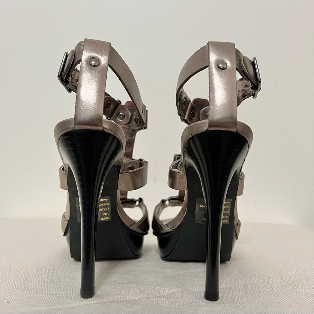 Steve Madden Findd Pewter Stiletto Sandals Mobwife - Picture 5 of 9